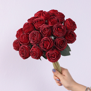 7 Tête Roses Bouquet Fleurs Artificielles Décor De Mariage Main Bouquet Blanc-rouge-<span class=keywords><strong>rose</strong></span>-bleu Réaliste Éternelle Faux Roses - Product Image 2