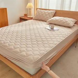 Housse de matelas rembourrée pièce unique housse de lit en coton lavable antidérapante housse anti-poussière