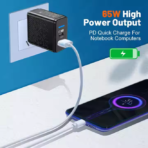 65W Chúng Tôi/EU/Anh Kép USB-C Tường Sạc Bền Nhanh Cắm Sạc Cho Iphone Samsung S23 QC + Pd 3.0 Power <span class=keywords><strong>Adapter</strong></span> Cho Máy Tính Xách Tay - Product Image 4