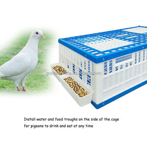 YYC Cage de transport d'oiseaux en plastique à trois portes Cage de pigeon de course de volaille Cages d'entraînement avec mangeoire et boîte d'abreuvement - Product Image 2