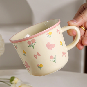 <b>Cute</b> Cartoon Kids Water Cup Competitive Price OEM Custom Acceptable Floral Porcelain <b>Mugs</b> Reusable Food Safe Business Gifts - Product Image 4