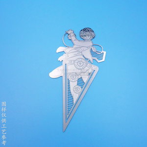 Marcapáginas de Acero Inoxidable Licheng Anime, 100x55mm, Diseño de Personajes Metálicos Recortados, Reutilizables - Product Image 2