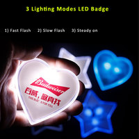 Badge lumineux LED rond en plastique Ismart pour Noël, la remise des diplômes, Thanksgiving, la fête des pères ; Promotion de la marque