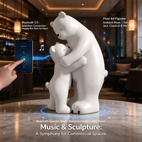 Statue d'ours polaire en résine haut de gamme avec haut-parleur Bluetooth, figurine décorative pour hall d'hôtel