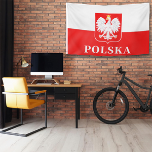 Bandera de <span class=keywords><strong>Polonia</strong></span> (Polska) de 3x5 pies, <span class=keywords><strong>Escudo</strong></span> de Armas del Águila Polaca, Bandera de Poliéster de Doble Cara para Decoración Patriótica - Product Image 4