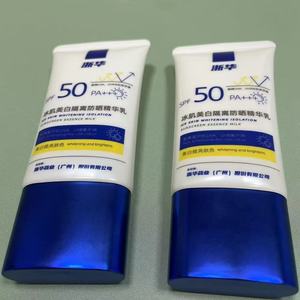 White Cosmetic Squeeze Tube with Blue Cap for <b>Sunscreen</b> & Isolation Cream - Product Image 3