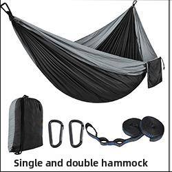 Hamac de camping simple double Shiyi pour l'intérieur, l'extérieur et les loisirs Nylon Parachute Tissu Swing Chaise suspendue pour le cyclisme en intérieur - Product Image 5