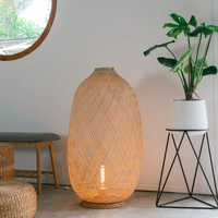 Lampe de décoration intérieure MTH VIETNAM, best-seller, style côtier rustique rétro, design simple, abat-jour moderne fait main en rotin, bambou et jonc de mer