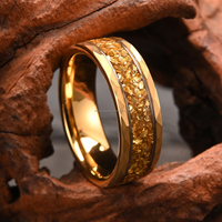 Bague DRX personnalisée en carbure de tungstène couleur or 8 mm avec incrustation de citrine, bagues de mariage martelées pour hommes et femmes, vente en gros