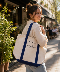 Wholesale Heavy Duty Canvas Tote <b>Bag</b> 22L <b>Large</b> Capacity Custom Logo <b>Gift</b> Option Rope & Ribbon Handles Reusable - Product Image 2