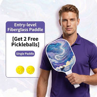 Raquette de pickleball professionnelle haute puissance en fibre de verre avec noyau en nid d'abeille PP, contrôle de puissance