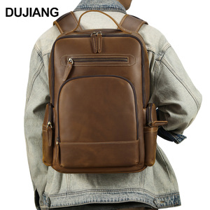 Dujiang Genuine Leather <b>Backpack</b> 20L Business Travel Lightweight Multi Functional Laptop Bag Casual Men's <b>Backpack</b> - Product Image 1
