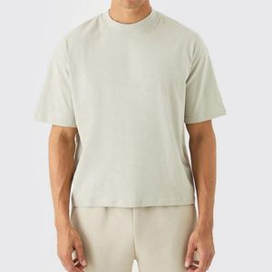 เสื้อยืดผ้าฝ้าย100% ทรงบ็อกซี่สำหรับผู้ชายเสื้อทรงบ็อกซี่ลาย Blank แบบสั่งทำ - Product Image 4