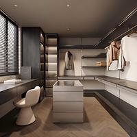 Solution clé en main de dressing moderne sur mesure en kit, ensemble complet de menuiserie WIR pour chambre à coucher de villa