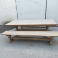 Table à manger pliante en bois massif Eventfur, style farmhouse, avec dimensions personnalisables et finition antique, pour hôtel et salon