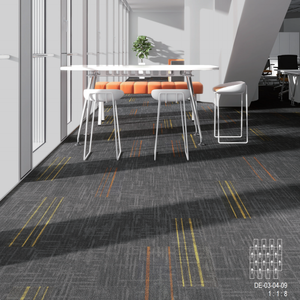 Dalles de moquette modernes en polypropylène élégantes 25x100cm à boucles, rayées, de haute qualité, écologiques, anti-salissures, <span class=keywords><strong>pour</strong></span> usage domestique et commercial - Product Image 5