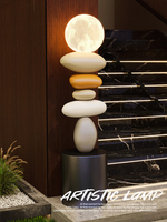 Lampe de sol en résine de pierre créative HJ HOME, décoration d'éclairage LED pour salon, bureau, maison, lampe de sol en résine faite à la main