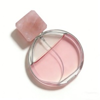 Flacons de parfum en verre rectangulaires transparents de 30 ml, 50 ml, 100 ml, avec bouchons en pierre de cristal rose, quartz rose, gravure de logo personnalisée, parfum pour femmes