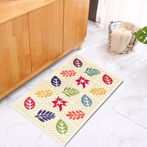 Alfombra de PVC con diseño de hojas en relieve, rectangular, antideslizante, para la entrada del hogar, alfombra prefabricada para baño y sala de estar - Product Image 1