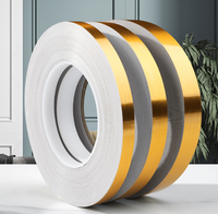 Autocollants décoratifs pour carrelage Newtime 0,8'' * 164 pieds, dorés, pour sol et mur, ruban adhésif autocollant à peler et coller