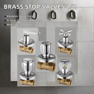 Venta al por mayor de fábrica: Válvulas de corte ocultas modernas de latón de 1/2 pulgada, de alta calidad, de cerámica y zinc, montadas en la pared para <span class=keywords><strong>ducha</strong></span> de <span class=keywords><strong>baño</strong></span> y lavadora. - Product Image 6