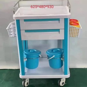 Medical <b>Double</b> Layer Treatment Cart With Drawers And Buckets For Hospital Use - Product Image 2