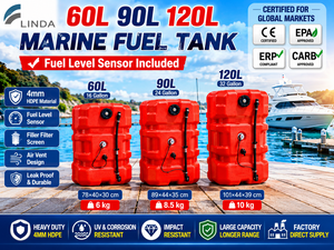 Réservoir de carburant marin en HDPE de 60L, 90L, 120L, certifié EPA CARB, avec capteur de niveau de carburant, usine OEM ODM avec certification CE EPA CARB - Product Image 1