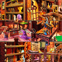 Kit de bricolage Magic House : Niche à livres en bois, puzzle 3D miniature, insert de bibliothèque avec lumière LED, cadeau d'anniversaire sur le thème d'Halloween