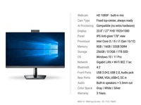 PC Todo en Uno Intel Core i3 i5 con Cámara y Micrófono Integrados, Windows 10/11, Pantalla Táctil, para Educación y Formación en Línea