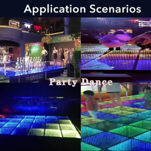 Fabricante de Equipos de Iluminación para Escenarios, Pista de Baile LED Iluminada con Espejo Infinito 3D Extraíble con Cable, DMX512 RGB CRI80 para Parques Temáticos - Product Image 2