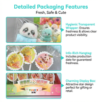 Boîte de présentation de sucettes en forme d'animaux 3D, multicolores, en gros, étiquette privée, collation