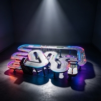 Jeu de course de billes personnalisé à gravité avec plateau de rallye, simulateur de course à lumière LED, circuit de course complet
