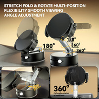 Support magnétique pour téléphone de voiture A9 à rotation multi-axes, pliable, rétractable, réglage grand angle, aspiration flexible, bureau mobile