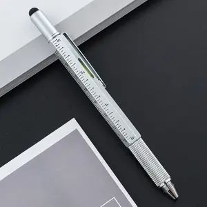 Multifunctional Tool Metal Screwdriver Ballpoint Pen With Phillips Level Scale Touch Screen