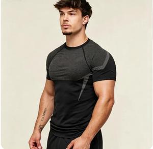 T-shirt sportiva da uomo a maniche corte, attillata, traspirante, ad asciugatura rapida, a <span class=keywords><strong>pois</strong></span>, per fitness e corsa, ideale per muscolosi - Direttamente dalla fabbrica - Product Image 3