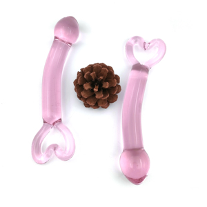 Hand gefertigter herzförmiger rosa Kristallglas-Vergnügung sstab für Selbst vergnügen - Product Image 4