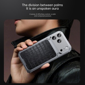 Fundas Magnéticas para Teléfono Móvil con Parte Trasera de Cuero PU, para iPhone 17 16 Pro Max, Marco de Aleación de Aluminio, Resistentes a Impactos, Gran Venta - Product Image 3
