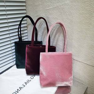 Niche Retro Imported Small Square Women's Tote <strong>Bag</strong> Jennie Style <strong>Handphone</strong> Clutch Fashion Velvet <strong>Bag</strong> - Product Image 2