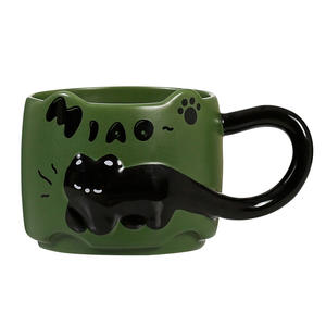 Taza de Cerámica con Diseño de Gato, Dragon Pavilion, 301-400ml, Diseño en Relieve, para Regalo - Product Image 1