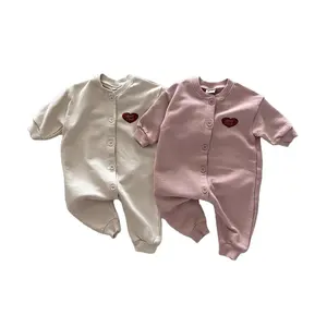 Wholesale Ins Spring Newborn Baby Romper Casual Cotton Boy Girl Jumpsuit Love Pattern Valentine's Day Infant Toddler Clothing