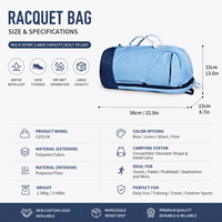 Sac de sport multifonctionnel en tissu Oxford, grande capacité 35L, résistant à l'eau, compartiment séparé pour chaussures (sec/humide), personnalisable
