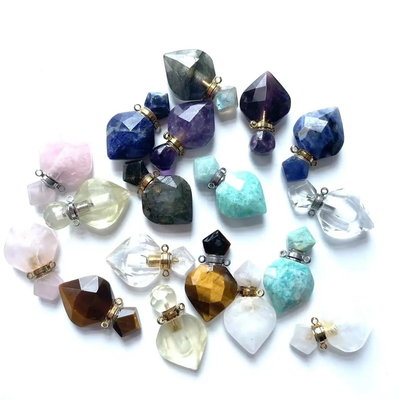 new arrival mini crystal perfume bottle quartz pendant perfume bottle