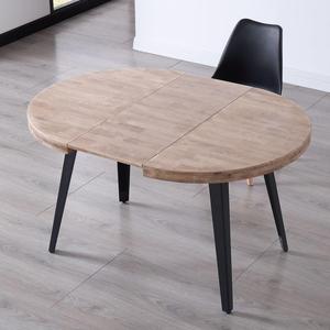 Muebles de comedor para el hogar, <span class=keywords><strong>mesa</strong></span> de comedor <span class=keywords><strong>extensible</strong></span> <span class=keywords><strong>redonda</strong></span> a ovalada de madera MDF nórdica moderna con patas de metal - Product Image 3