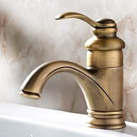 Robinet de salle de bain rétro antique, mitigeur européen chaud/froid pour lavabo, finition bronze, robinet vintage pour toilettes et lavage des mains