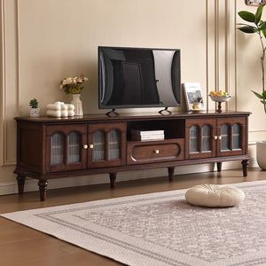 Cabinet <span class=keywords><strong>TV</strong></span> in legno massello in stile medievale; Combinazione di <span class=keywords><strong>tavolino</strong></span> da salotto; Soggiorno moderno di grande capacità - Product Image 4