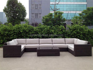 Projet de tissage à la main grand canapé ensemble hôtel <span class=keywords><strong>canne</strong></span> meubles U forme canapé de jardin extérieur - Product Image 4