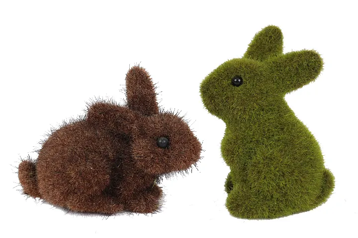 Benutzer definierte flauschige Ostern Kaninchen Monogramm Blumen Plüsch lange Ohren Hase Faux Moos Kaninchen Puppen Kuscheltier Baby Spielzeug für Geschenke