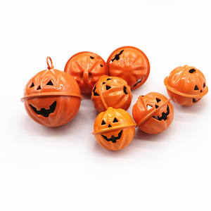 Accesorios Halloween fantasma <span class=keywords><strong>cara</strong></span> <span class=keywords><strong>pintura</strong></span> <span class=keywords><strong>perro</strong></span> gato Collar naranja calabaza cascabeles colgante - Product Image 1