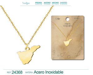 Alla moda mappa in acciaio placcato oro Tenerife accessorio di moda Vintage alla moda incatenato con diamanti per il regalo dei musulmani buddisti cristiani - Product Image 4