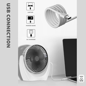 Portable Rechargeable <b>Table</b> Fan With <b>Adjustable</b> Angle And Quiet Operation For Home Office Use - Product Image 4